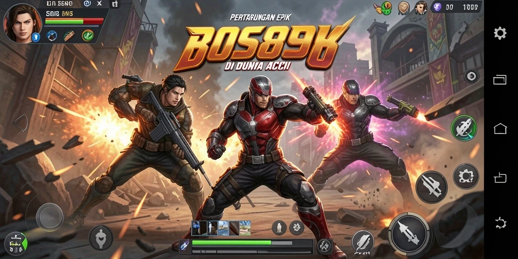 Tangkapan layar utama BOS898 menampilkan aksi pertarungan yang seru.