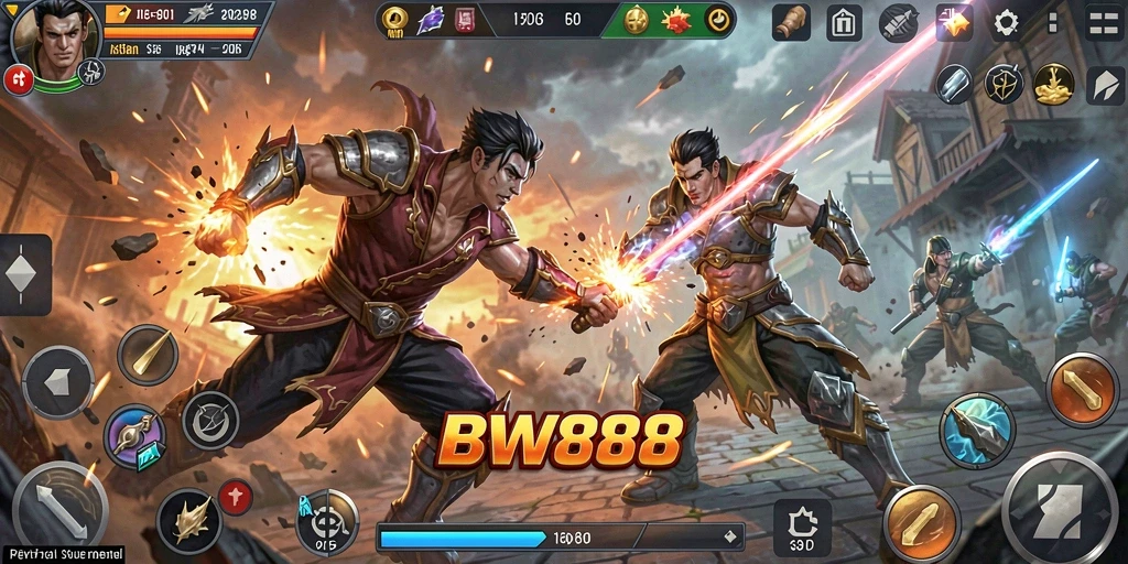 Screenshot BW888 menampilkan pertarungan seru dengan grafis menawan.