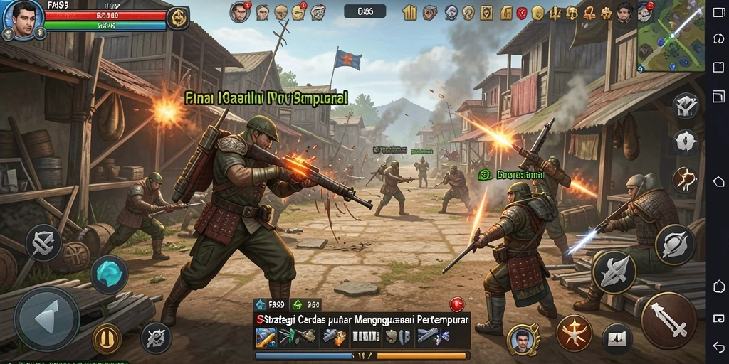 Gameplay FA99 menampilkan pertempuran strategis yang mendebarkan.