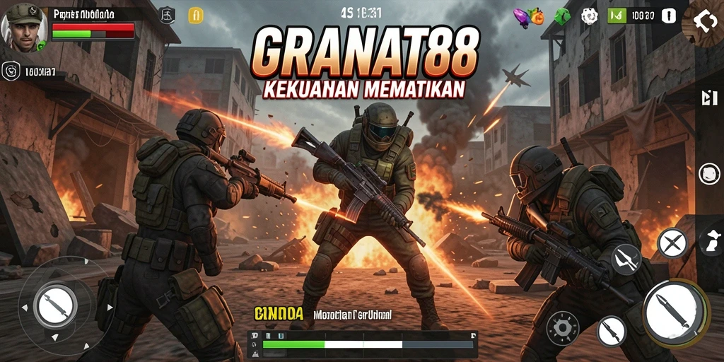 Screenshot gameplay dari pertarungan intens di GRANAT88.