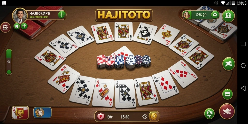 Tampilan Screenshot HAJITOTO dengan gameplay Gaple yang menyenangkan.