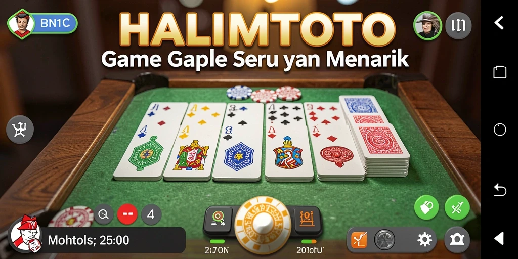 Tampilan seru gameplay Gaple di HALIMTOTO.