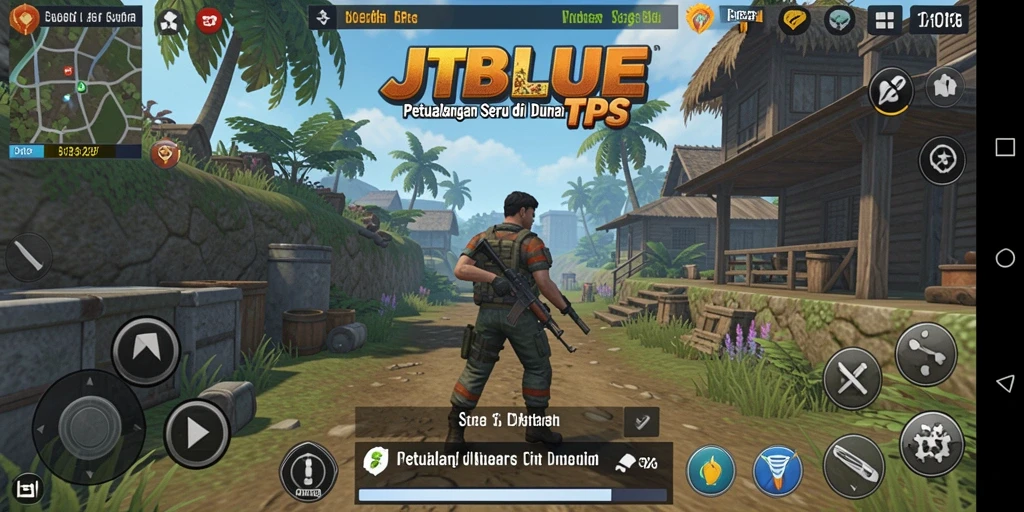 Tampilan gameplay JTBLUE yang menegangkan dan grafis menarik.
