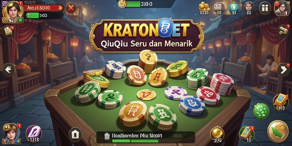 Tampilan gameplay QiuQiu dalam aplikasi KRATONBET yang menarik.