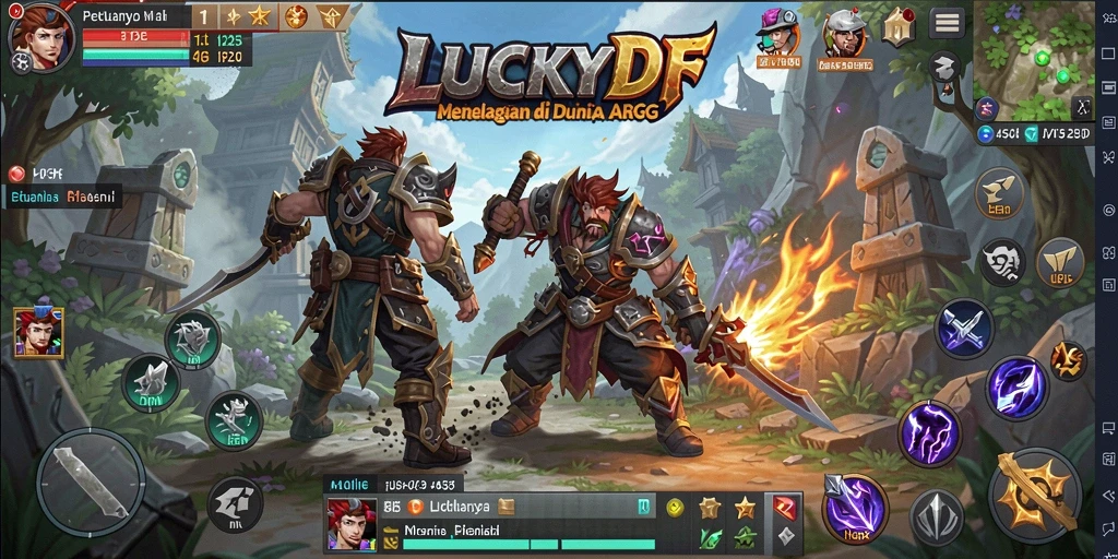 Tampilan gameplay ARPG LUCKYDF yang penuh aksi dan petualangan.