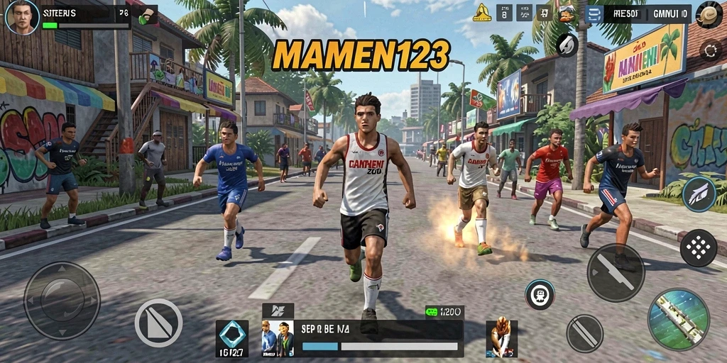 Screenshot MAMEN123 menampilkan aksi seru dalam gameplay olahraga.