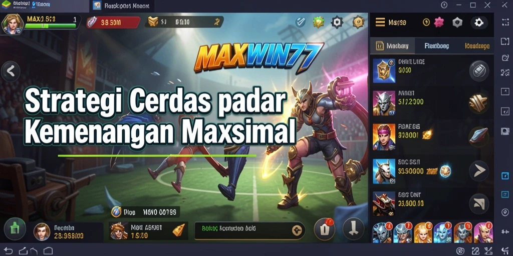 Tampilan gameplay yang menegangkan dan strategis di MAXWIN77.