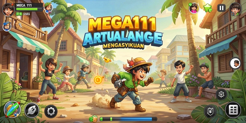 Tampilan gameplay menegangkan dari MEGA111 di level yang penuh aksi.