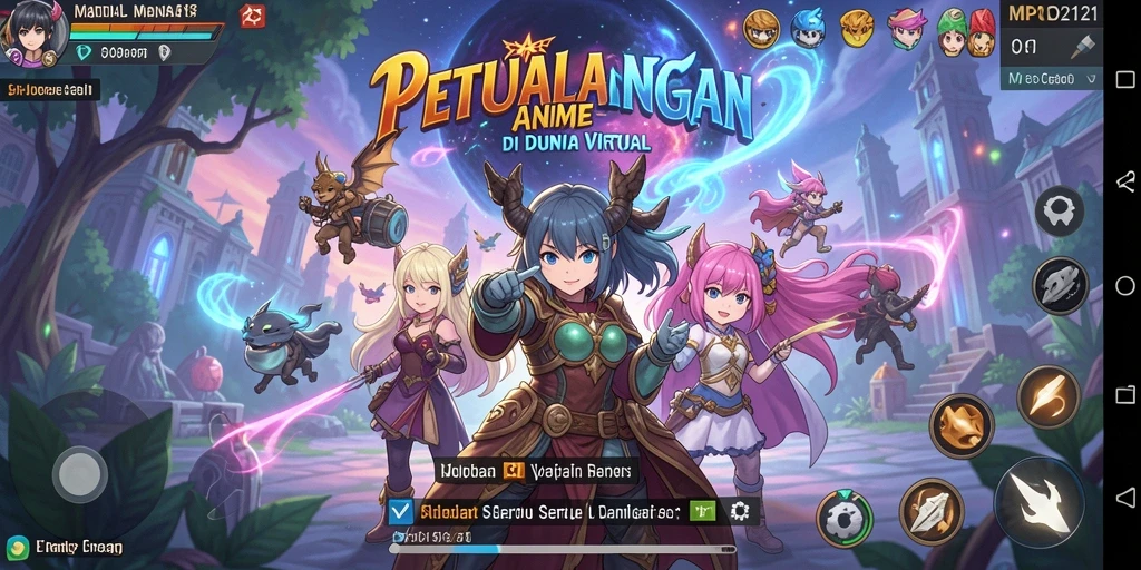 Tampilan visual menakjubkan dari gameplay MPO2121 dengan karakter Anime.