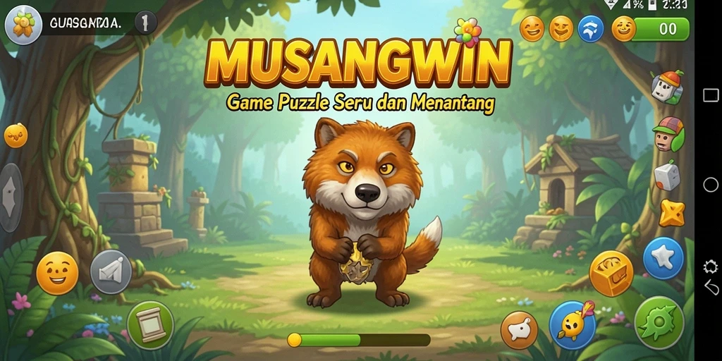 Screenshot gameplay MUSANGWIN yang menampilkan tantangan Puzzle seru.