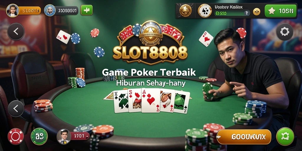 Tampilan gameplay SLOT8808 dengan aksi poker yang seru.