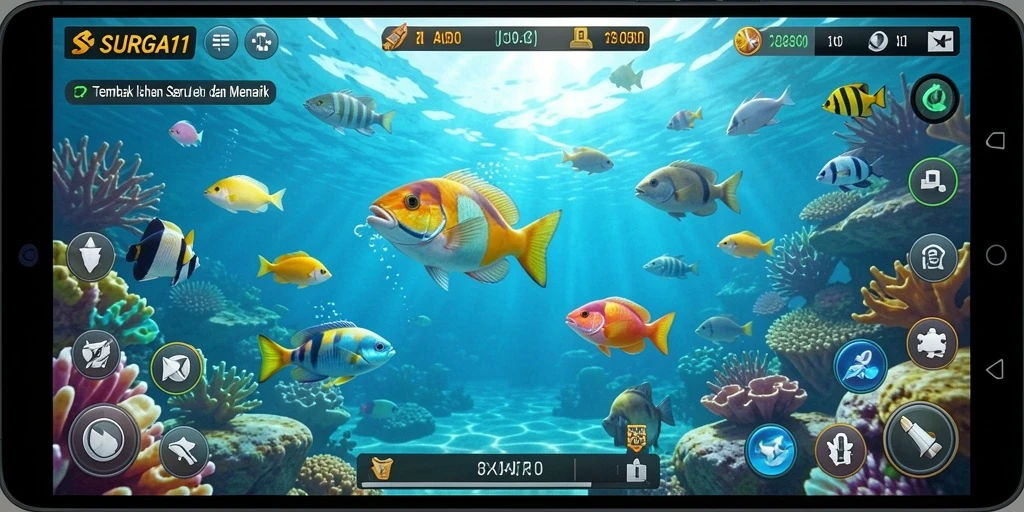 Menampilkan aksi menembak ikan yang seru dan menantang dalam SURGA11.
