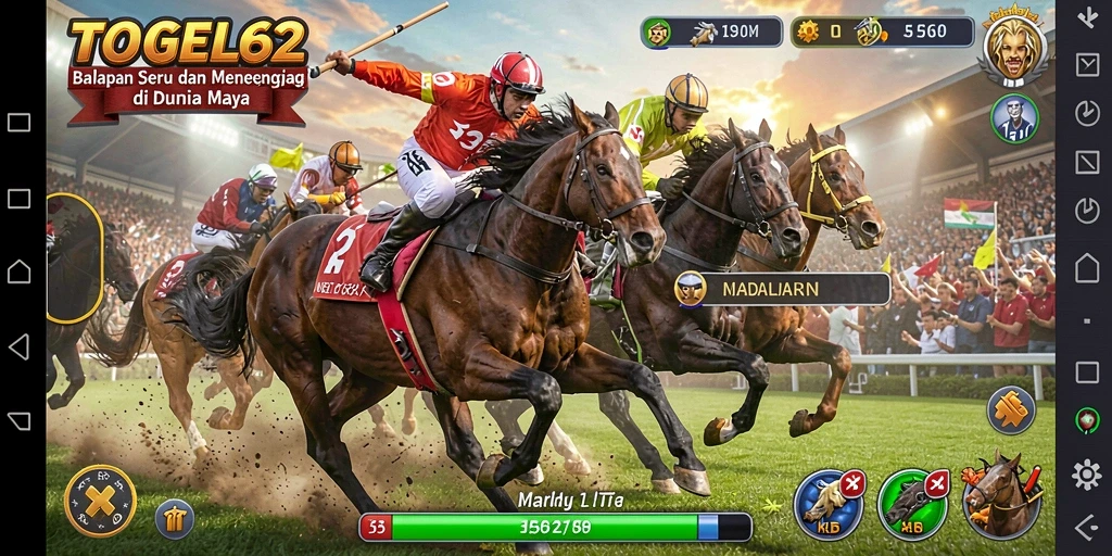 Screenshot menampilkan aksi balapan menegangkan di TOGEL62.