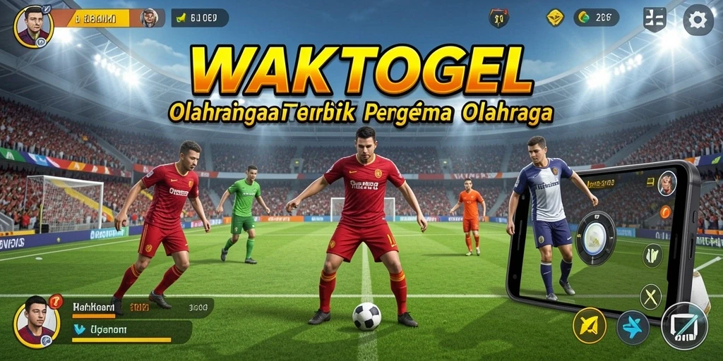 Screenshot gameplay WAKTOGEL menampilkan aksi pertandingan olahraga yang intens.