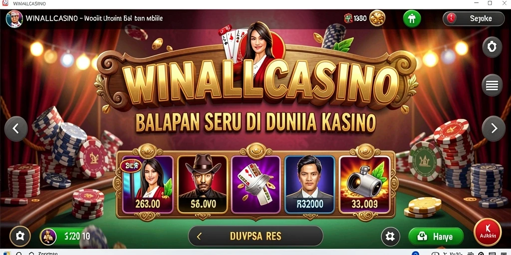 Screenshot gameplay WINALLCASINO menunjukkan aksi balap yang mendebarkan.