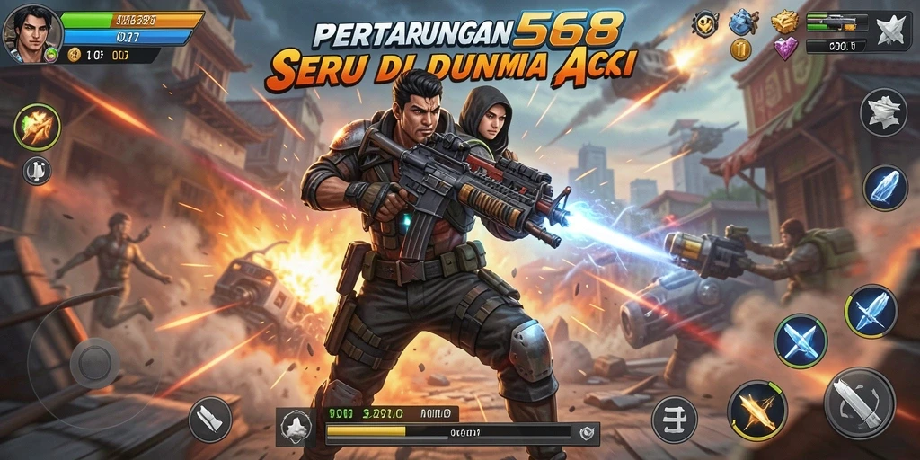 Tangkapan layar menunjukkan pertarungan intens dalam WINNING568.