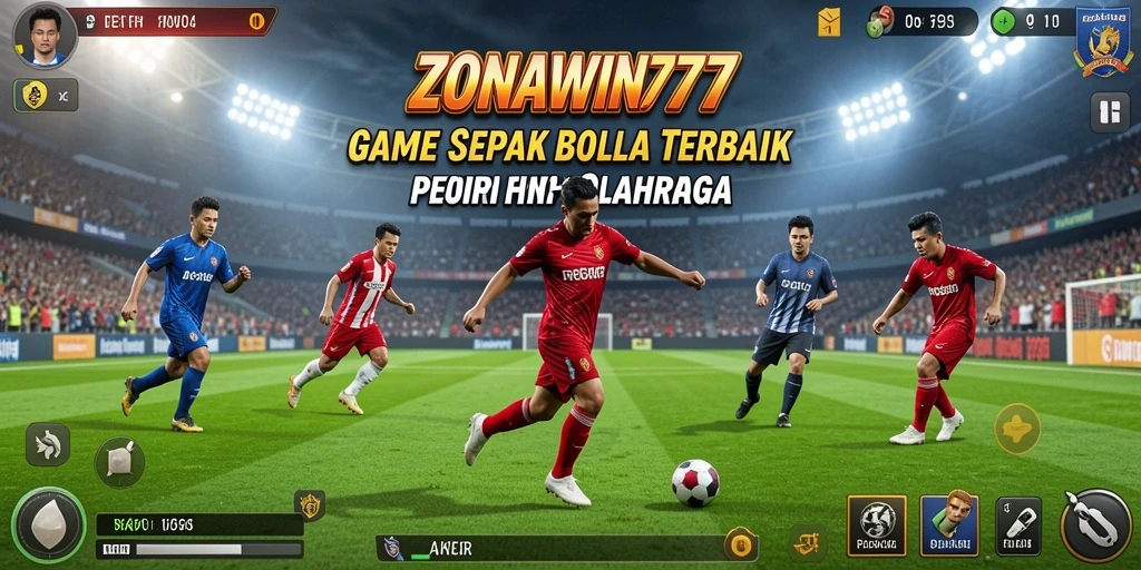 Screenshot utama ZONAWIN777 menampilkan aksi mendebarkan dalam pertandingan sepak bola.